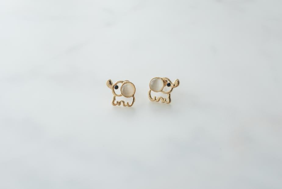 Boucles d'oreilles éléphant en or