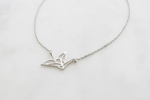 Collier Grue Origami